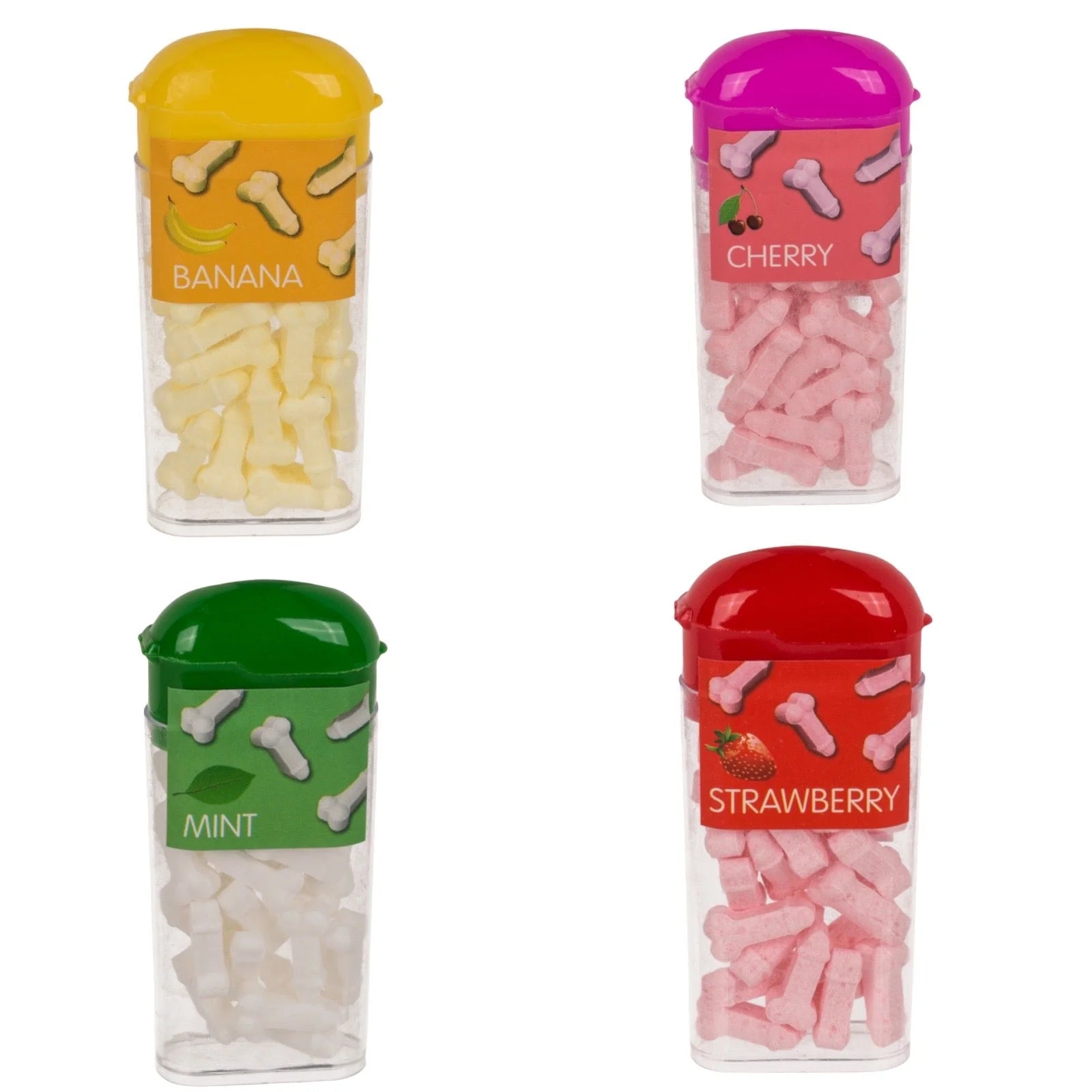 Tiktak Penis Snoepjes - Kleine Harde Snoepjes in 4 Smaken - Erotisch Snoep