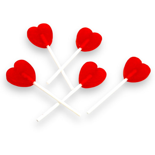 50 Rode Hart Lollies – Fruitige Lollies in Pot – Perfect voor Feestjes & Traktaties