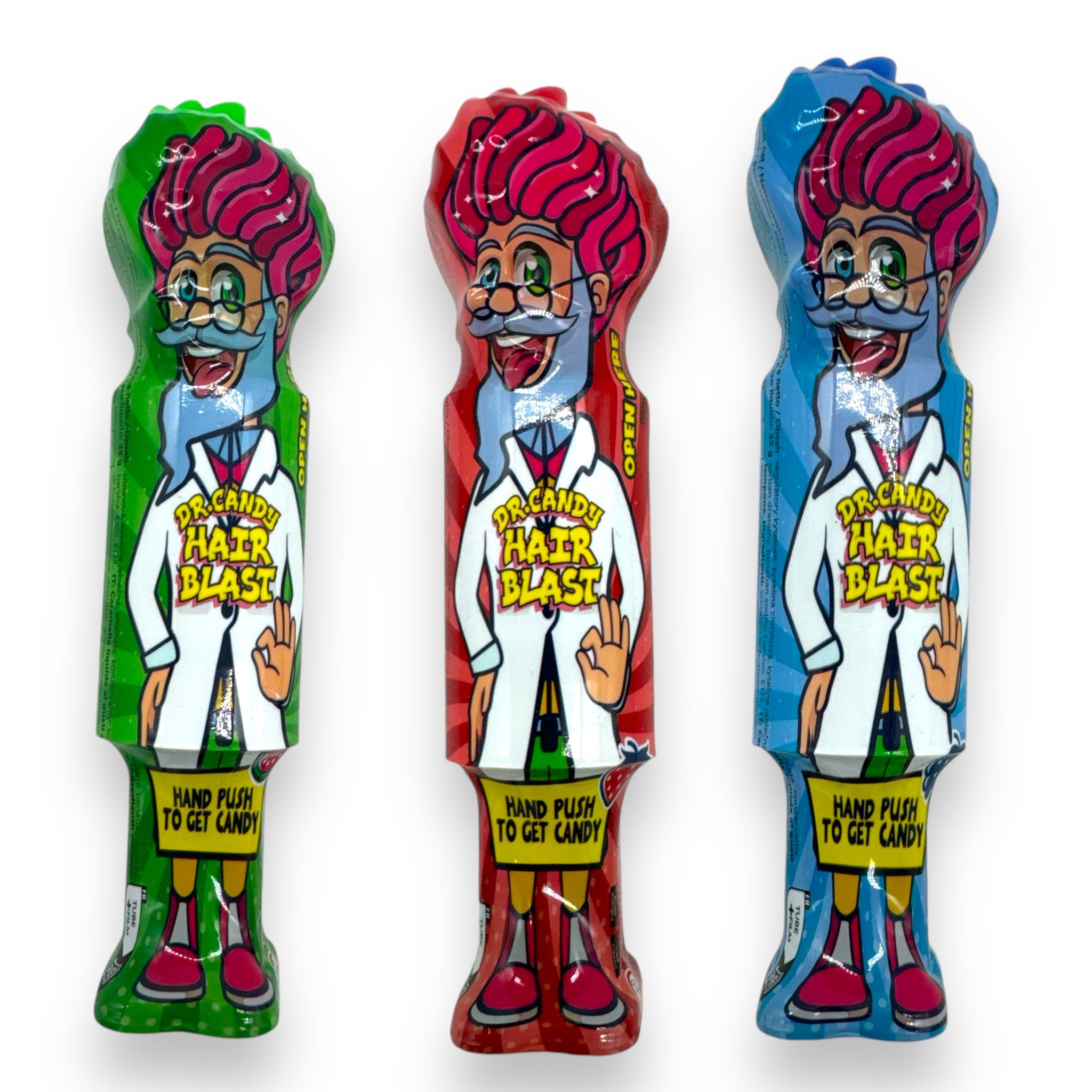 DR Candy Hair Blast – Lolly & Gel Snoep Combinatie in 3 Smaken (Watermeloen, Aardbei & Framboos)