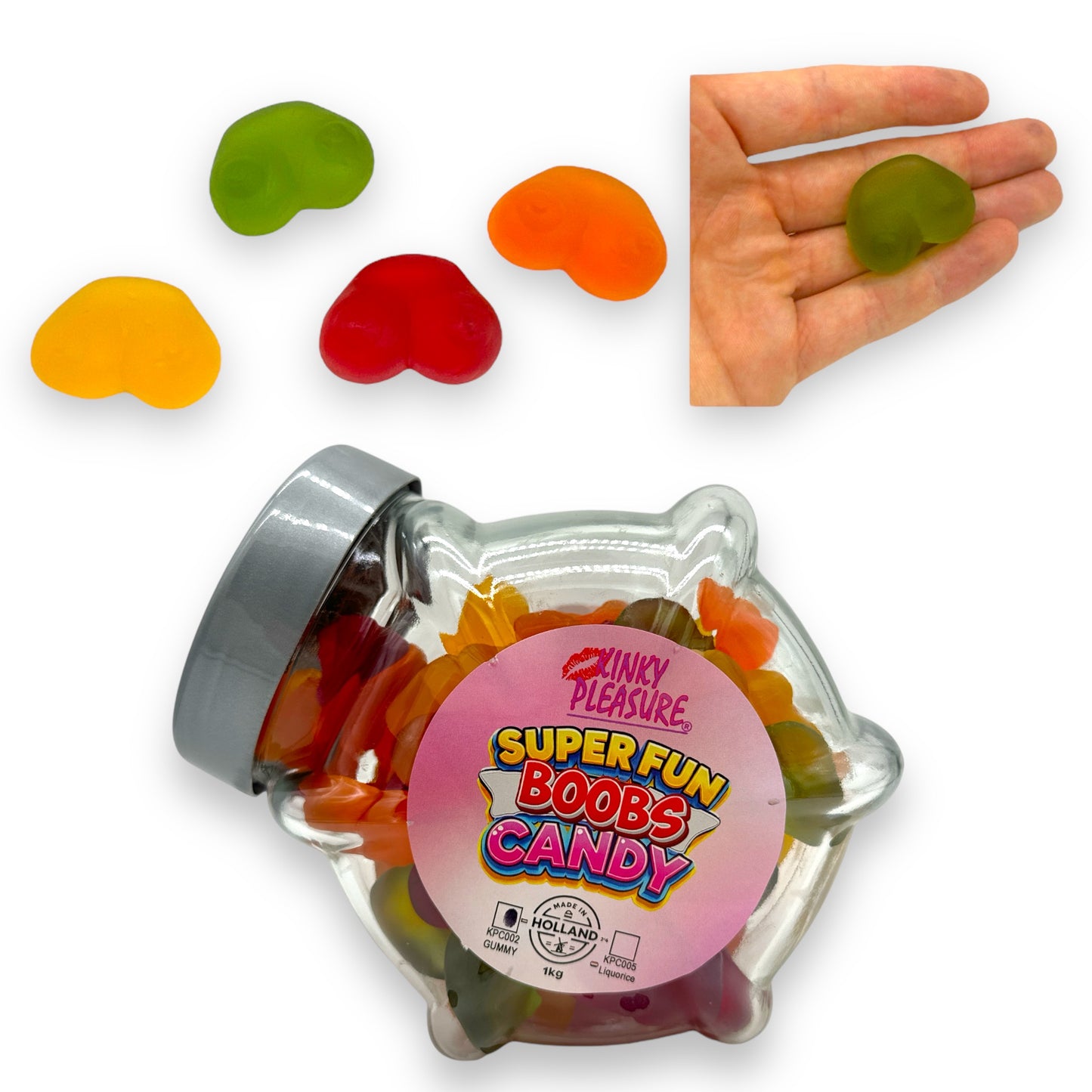 Gummy Borsten Verpakt per 150 Gram Of Per 1 kg In Glazen Pot