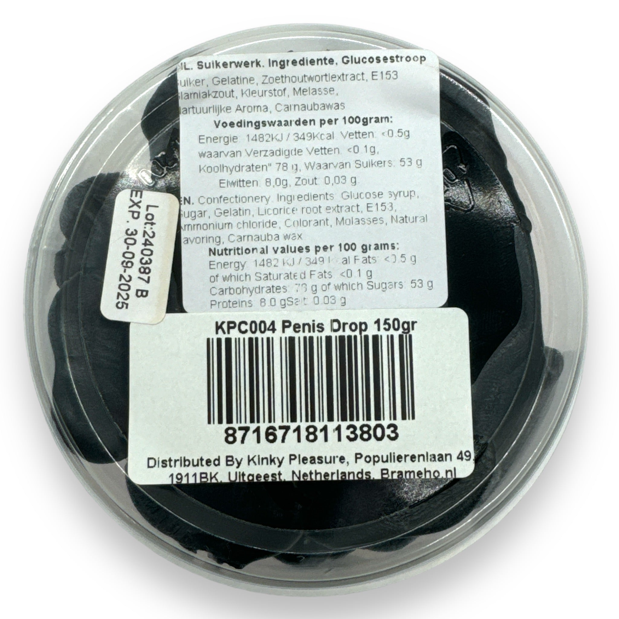 Drop Borsten Verpakt Per 150 Gram Of In Glazen pot 1 kg