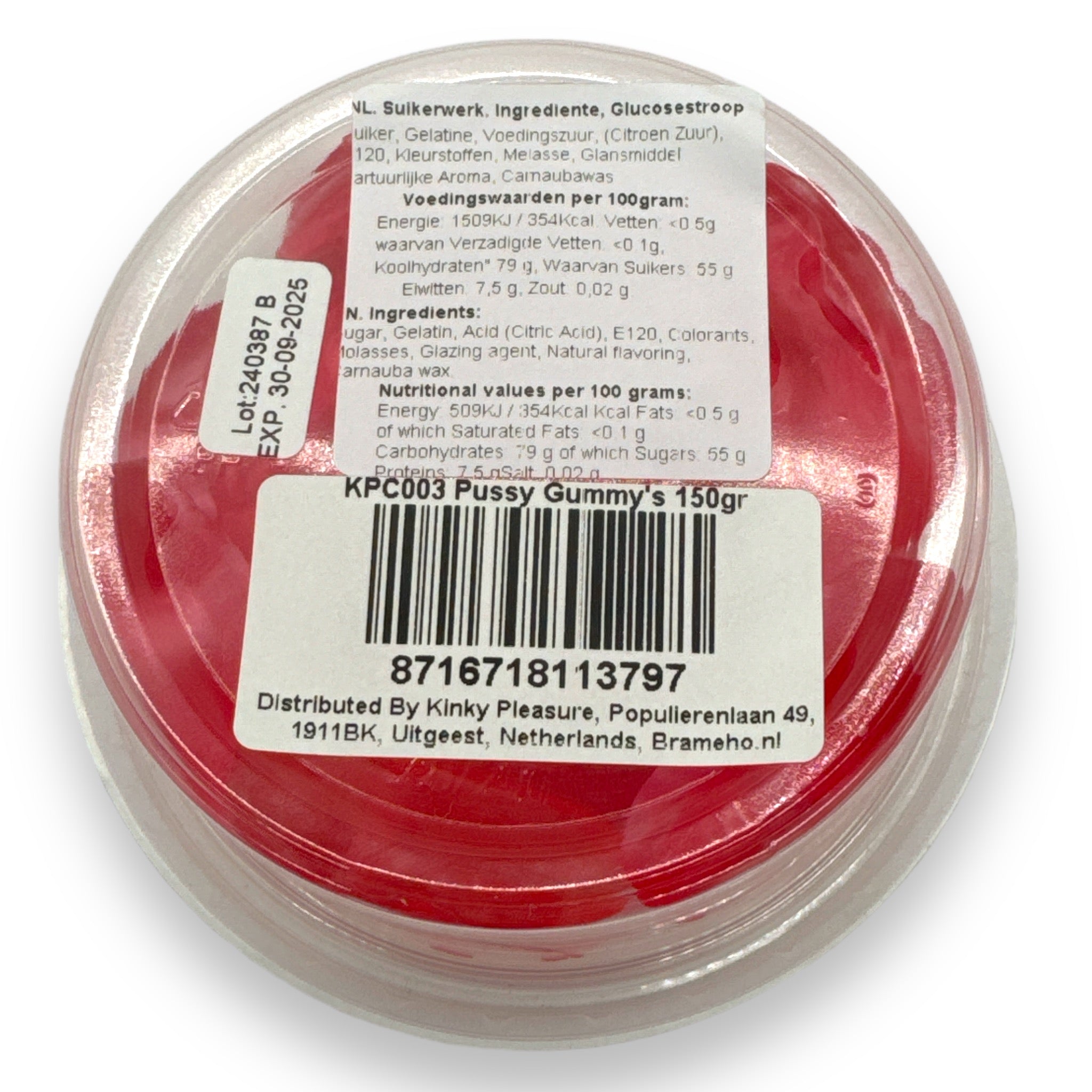 Pussy Gummy's Verpakt Per 150 Gram Of In Glazen Pot 1 kg