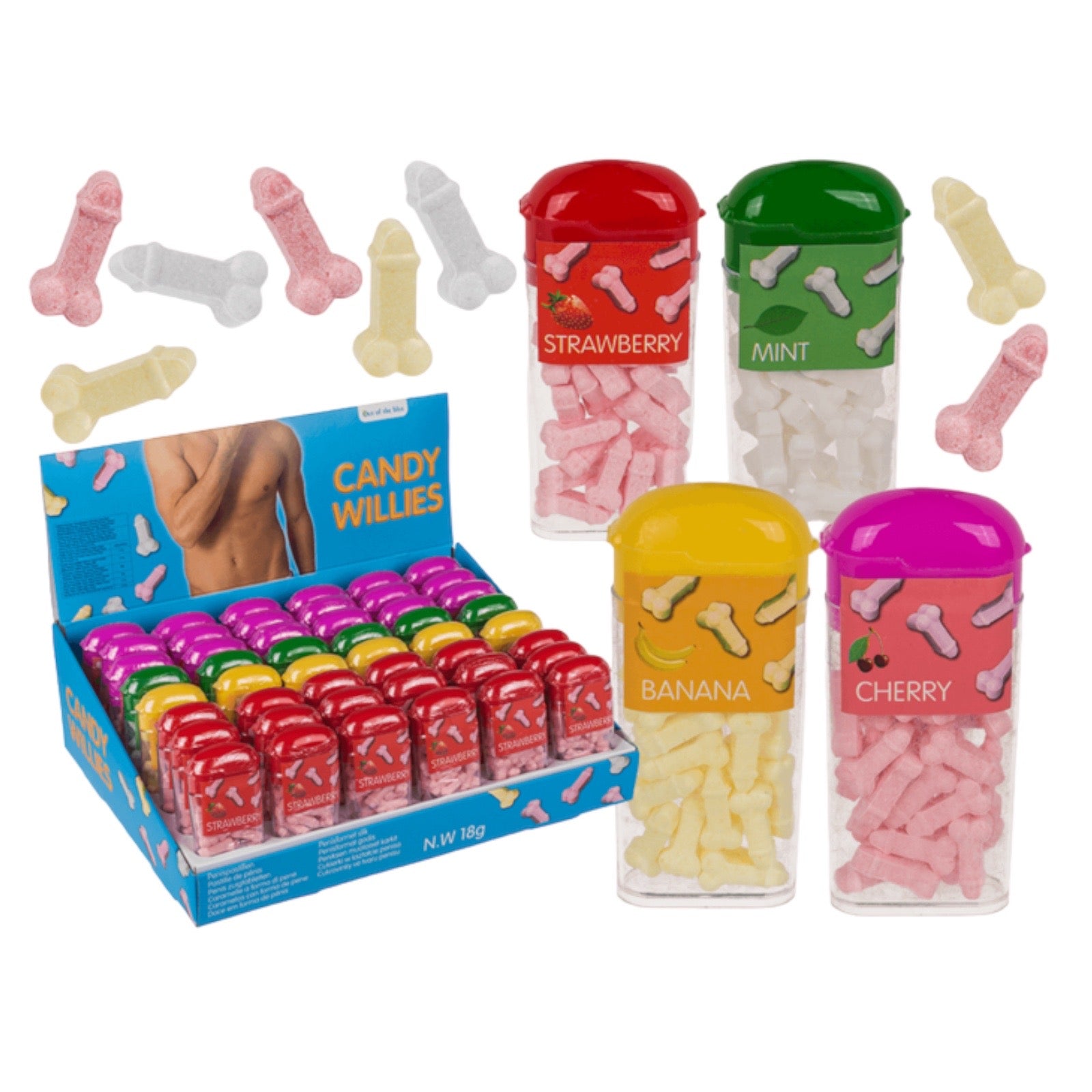 Tiktak Penis Snoepjes - Kleine Harde Snoepjes in 4 Smaken - Erotisch Snoep