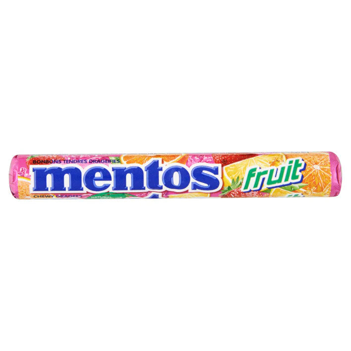 Mentos Fruit – Kauwdragees met Drie Fruitige Smaken (1 Rol)
