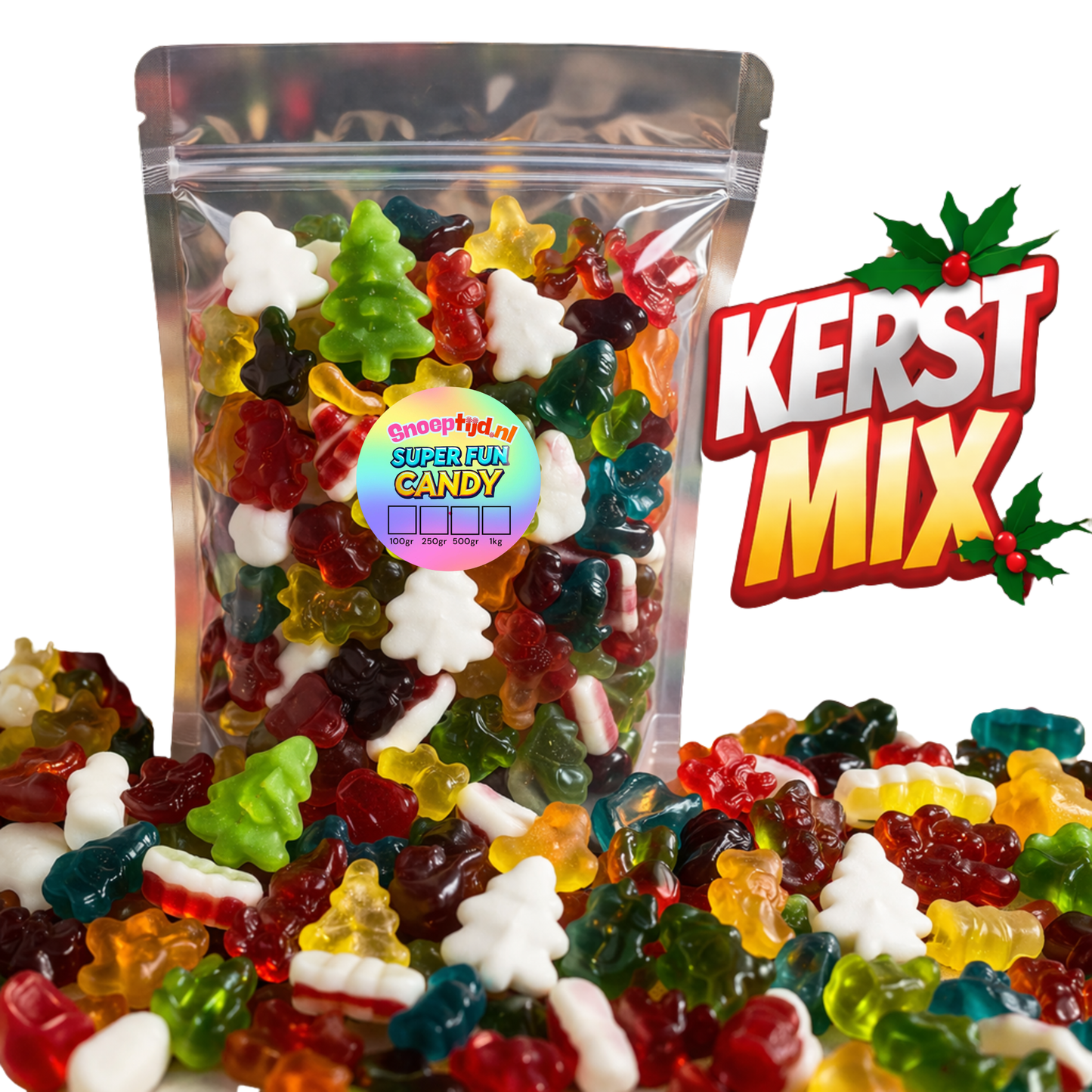 Kerst Mix Snoep – Feestelijke Gummies & Winegums