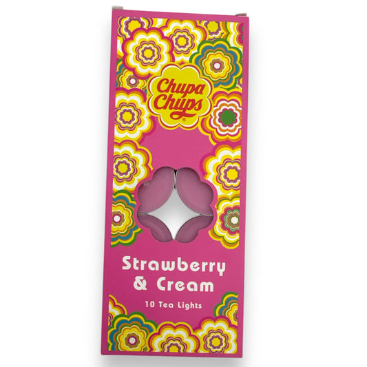 chupa chups strawberry & cream 10 tea lights