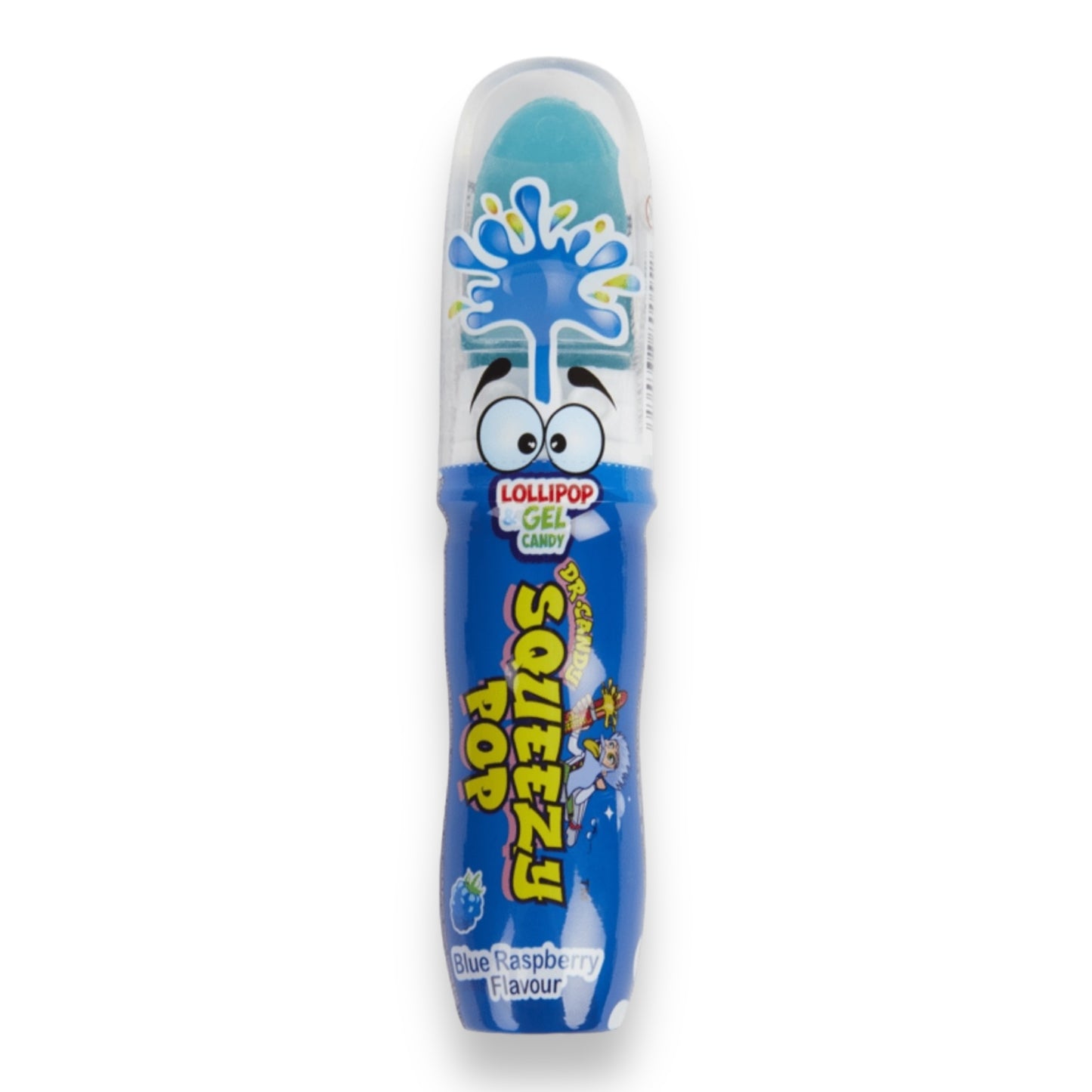 Dr. Candy Squeezy Pop - Lollipop en Gel Snoep - Blauwe Framboos