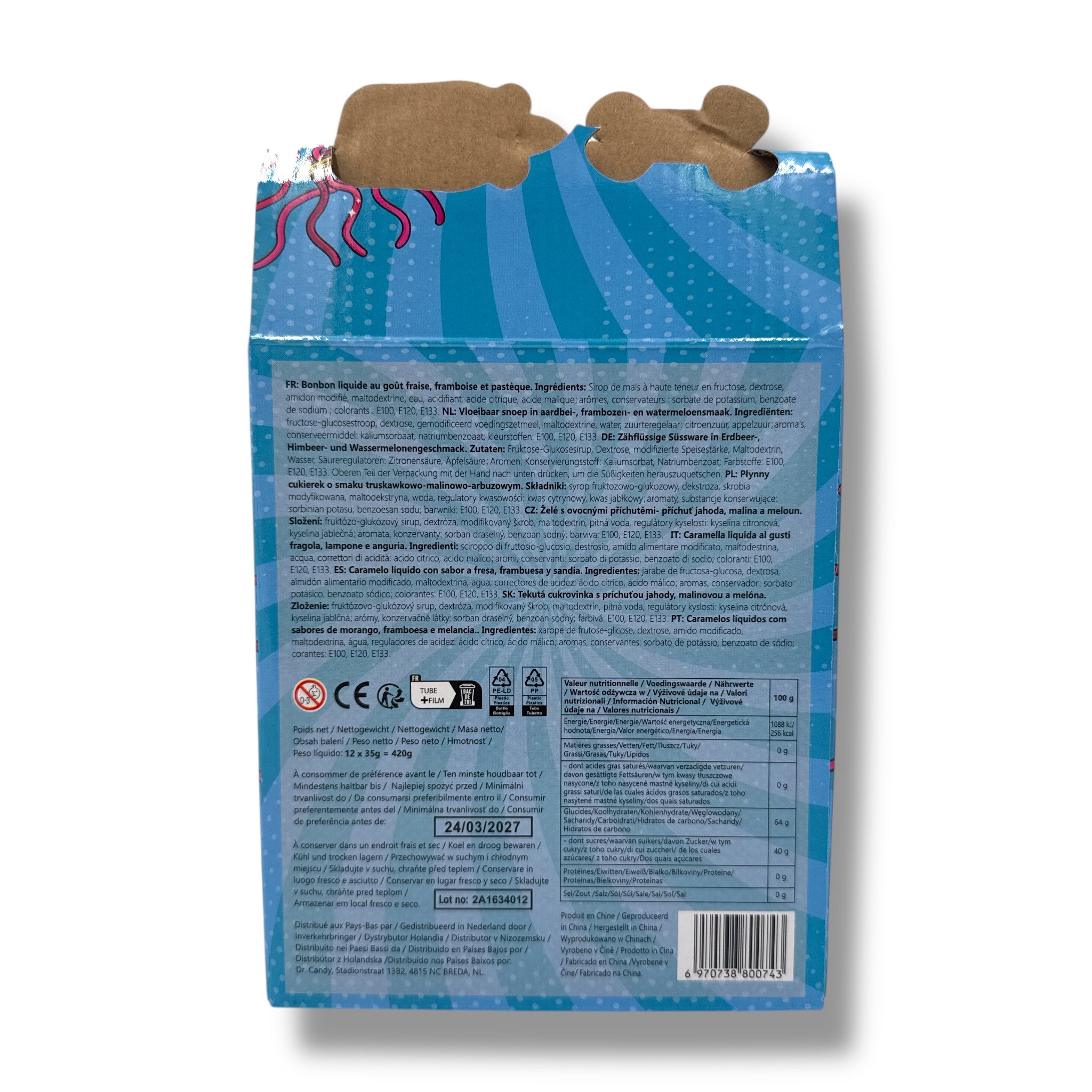 DR Candy Hair Blast – Lolly & Gel Snoep Combinatie in 3 Smaken (Watermeloen, Aardbei & Framboos)