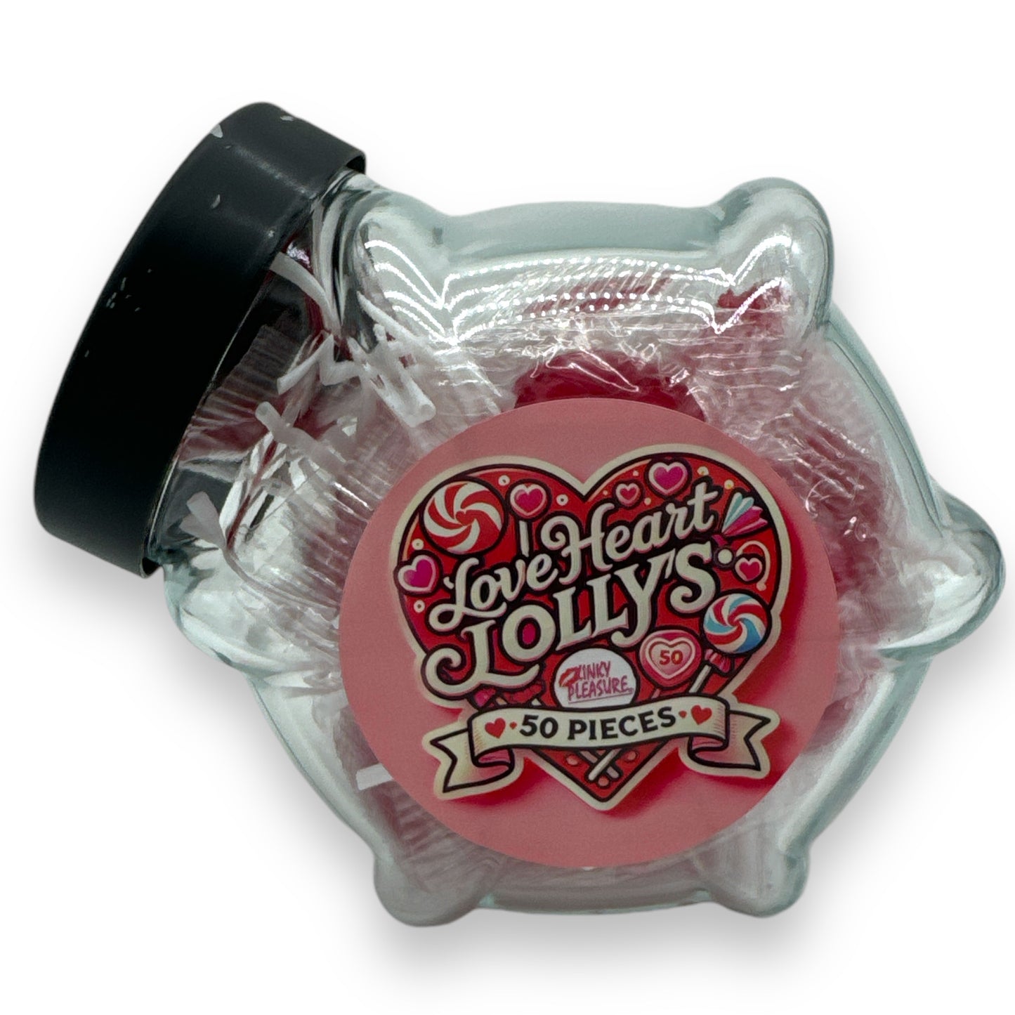 50 Rode Hart Lollies – Fruitige Lollies in Pot – Perfect voor Feestjes & Traktaties