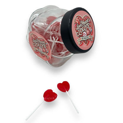 50 Rode Hart Lollies – Fruitige Lollies in Pot – Perfect voor Feestjes & Traktaties