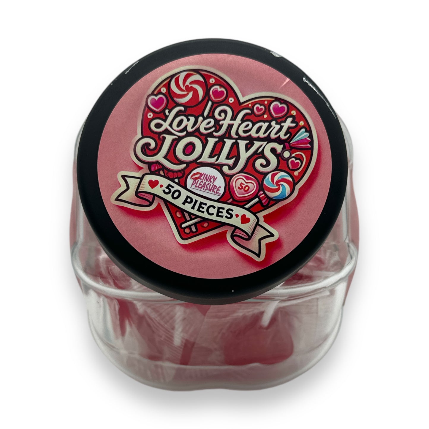 50 Rode Hart Lollies – Fruitige Lollies in Pot – Perfect voor Feestjes & Traktaties