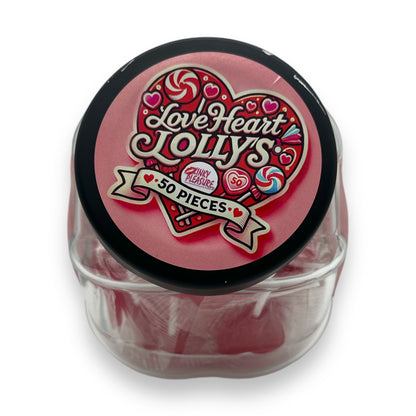 50 Rode Hart Lollies – Fruitige Lollies in Pot – Perfect voor Feestjes & Traktaties