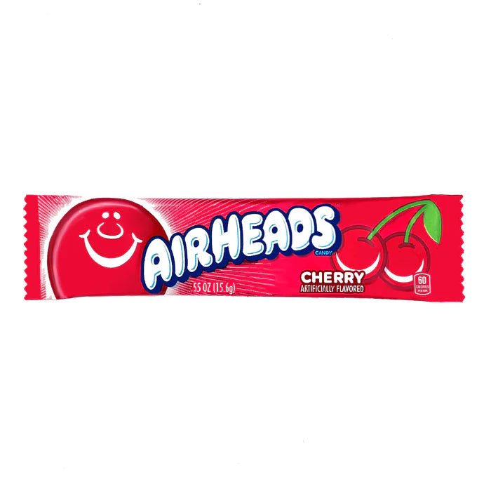 Airheads Cherry – 15,6g – Fruitige Kauwsnoep Reep – 36 Stuks per Doos